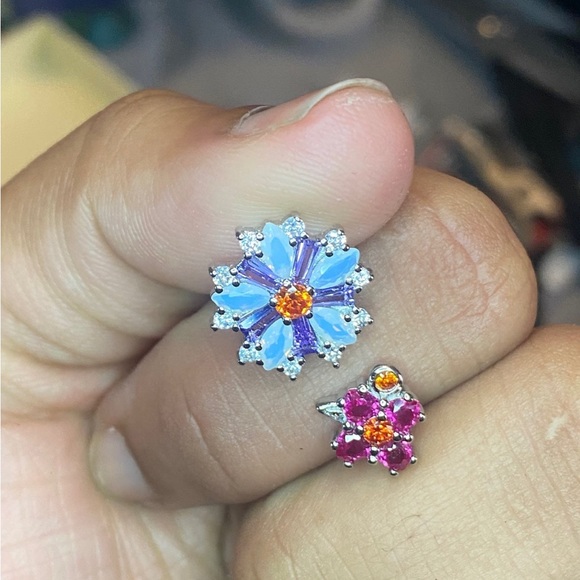 S925 unique designer multi-gems open end ring - Picture 9 of 12